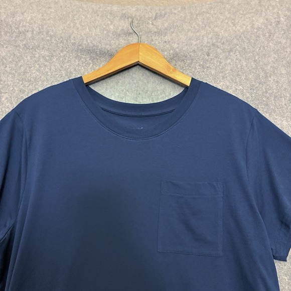 Pact 100% Organic Cotton T Shirt Dress Size XL Minimalist Casual Pocket Navy - Picture 4 of 9